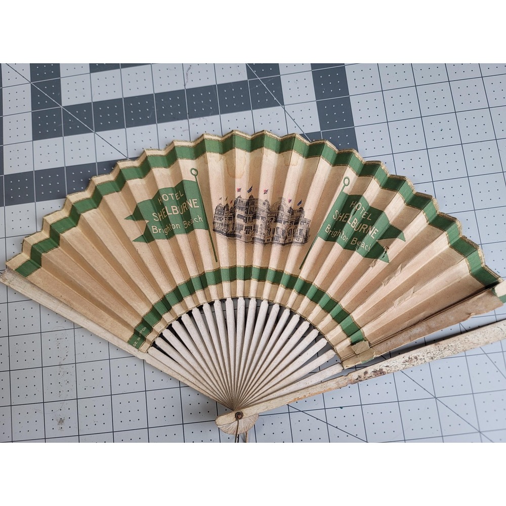 Antique Advertising Paper Fan Reisenweber's Restaurant Hotel Shelburne New York
